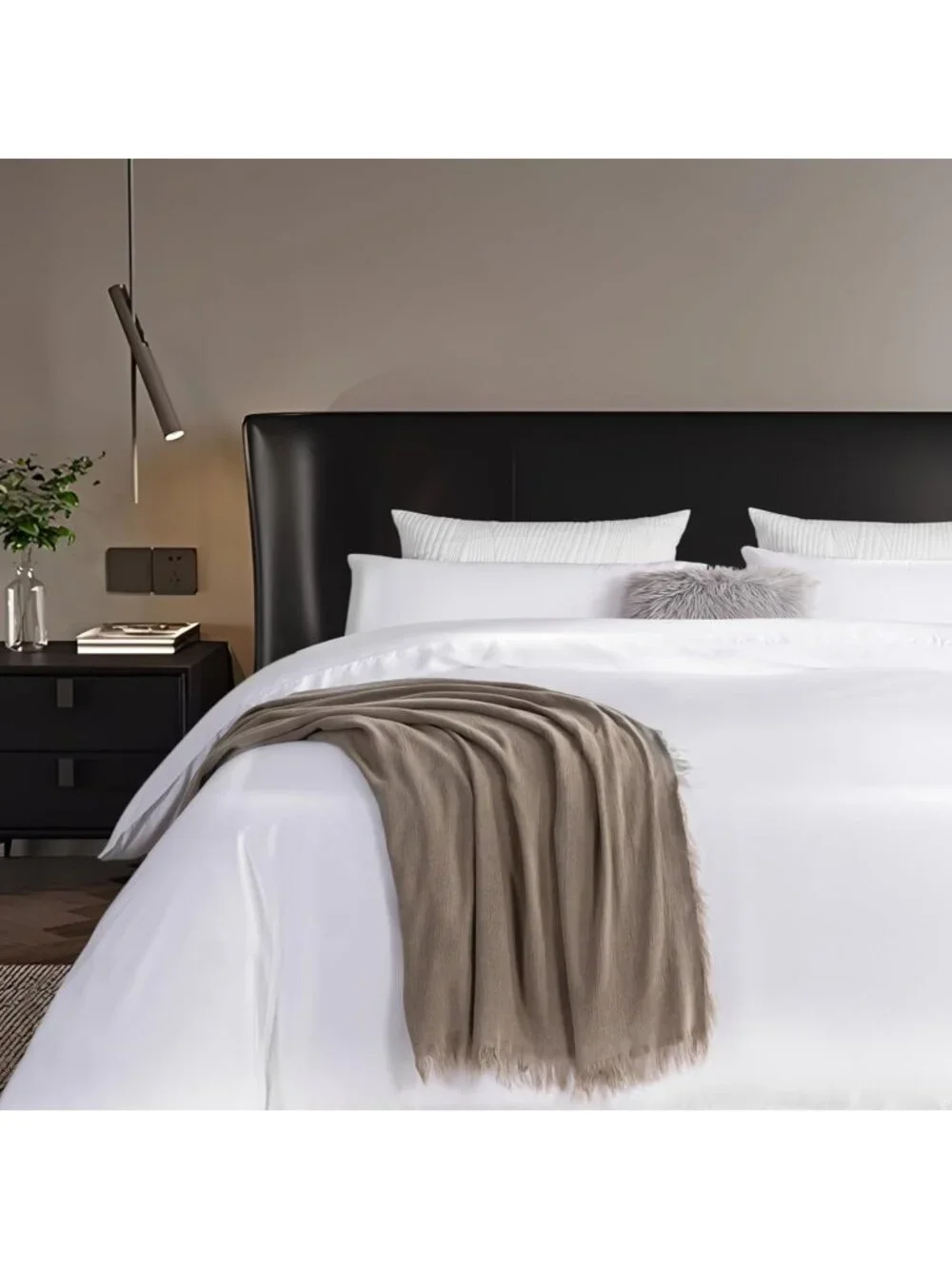 Sophia & William Silky Lyocell King Size White Duvet Cover 3 Piece Set w/ Shams